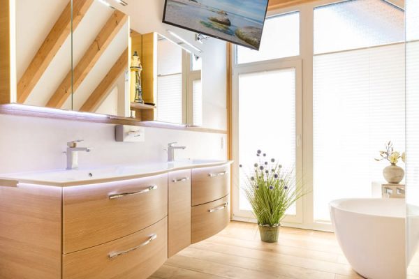 Modernes Bad in der Ferienwohnung Möwenglück im Ostseebad Sellin auf Rügen