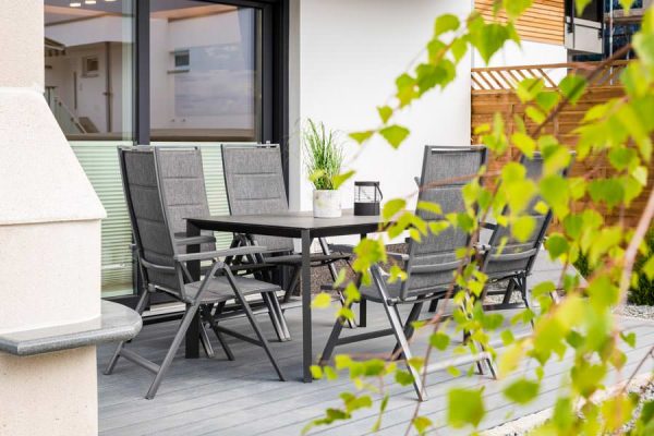 Außenbereich vor dem Ferienhaus Meeresleuchten im Ostseebad Sellin auf Rügen
